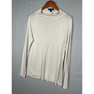 Banana Republic Factory Long Sleeve Top Womens L Cream Mockneck Capsule Wardrobe